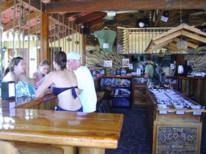 Taco Bar Jaco Rustic wood, swings, a full fixins bar, it was a sweet place!