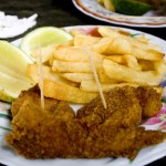 battered and fried corvina