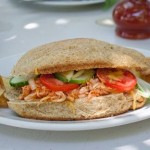 Homemade bread and delicious chicken inside