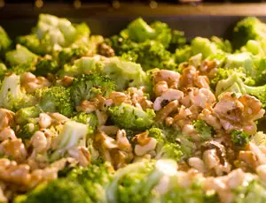 broccoli-pasta2 broccoli mixture roasting in the oven