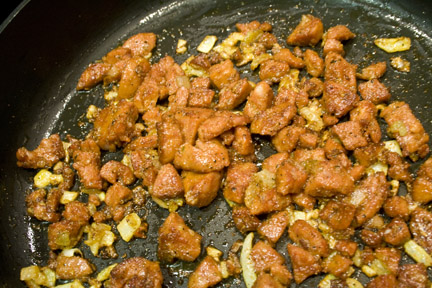 Sausage-bean-empanada-3 saute sausage and onions