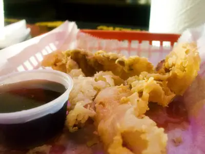 5 Bucks Drinkery - Deep Fried Bacon Cheap food - Deep Fried Bacon