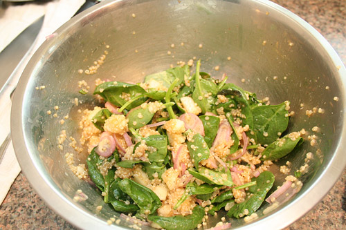 Squash-Quinoa salad prep